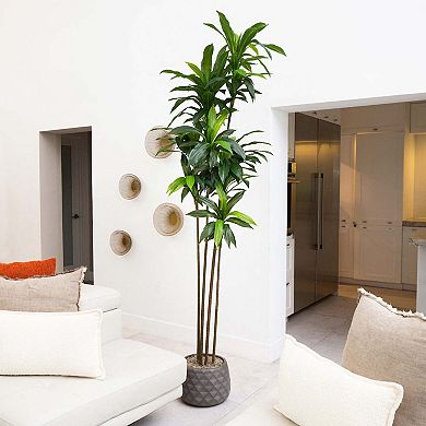 nearly natural 8-ft. Artificial Dracaena Tree with Real Touch Leaves Floor Decor