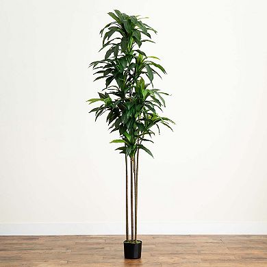 nearly natural 9-ft. Artificial Dracaena Tree with Real Touch Leaves Floor Decor