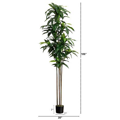 nearly natural 9-ft. Artificial Dracaena Tree with Real Touch Leaves Floor Decor