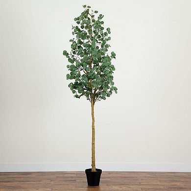 nearly natural 8-ft. Artificial Eucalyptus Tree Floor Decor