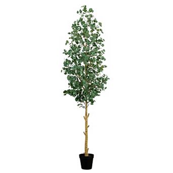 nearly natural 10-ft. Artificial Eucalyptus Tree Floor Decor
