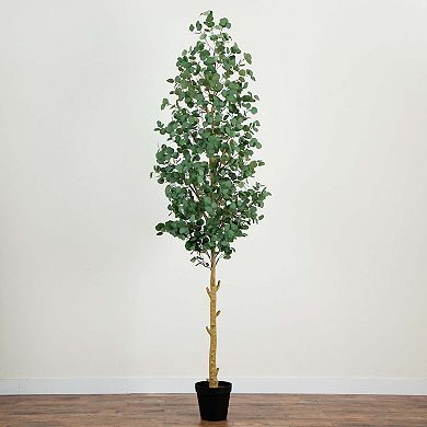 nearly natural 10-ft. Artificial Eucalyptus Tree Floor Decor