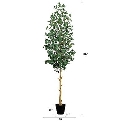 nearly natural 10-ft. Artificial Eucalyptus Tree Floor Decor