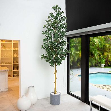 nearly natural 10-ft. Artificial Eucalyptus Tree Floor Decor