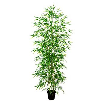 nearly natural 8-ft. Artificial Green Bamboo Tree Floor Decor