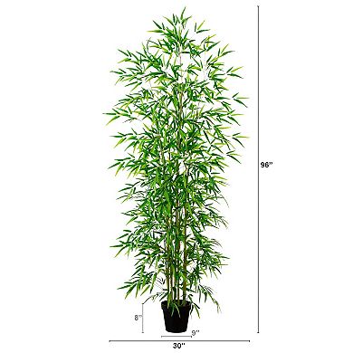 nearly natural 8-ft. Artificial Green Bamboo Tree Floor Decor