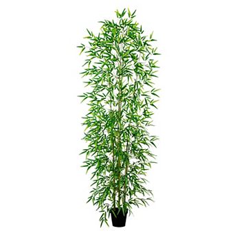 nearly natural 9-ft. Artificial Green Bamboo Tree Floor Decor