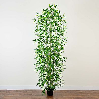 nearly natural 9-ft. Artificial Green Bamboo Tree Floor Decor