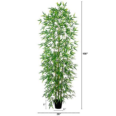 nearly natural 9-ft. Artificial Green Bamboo Tree Floor Decor