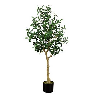 nearly natural 4-ft. Artificial Olive Tree Floor Decor