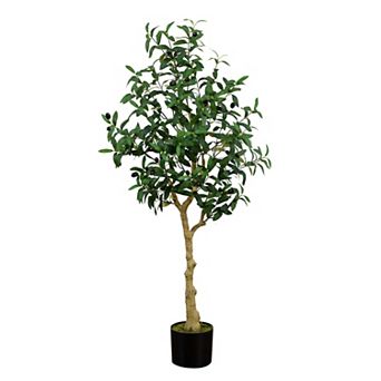 nearly natural 4-ft. Artificial Olive Tree Floor Decor