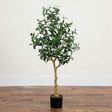 nearly natural 4-ft. Artificial Olive Tree Floor Decor