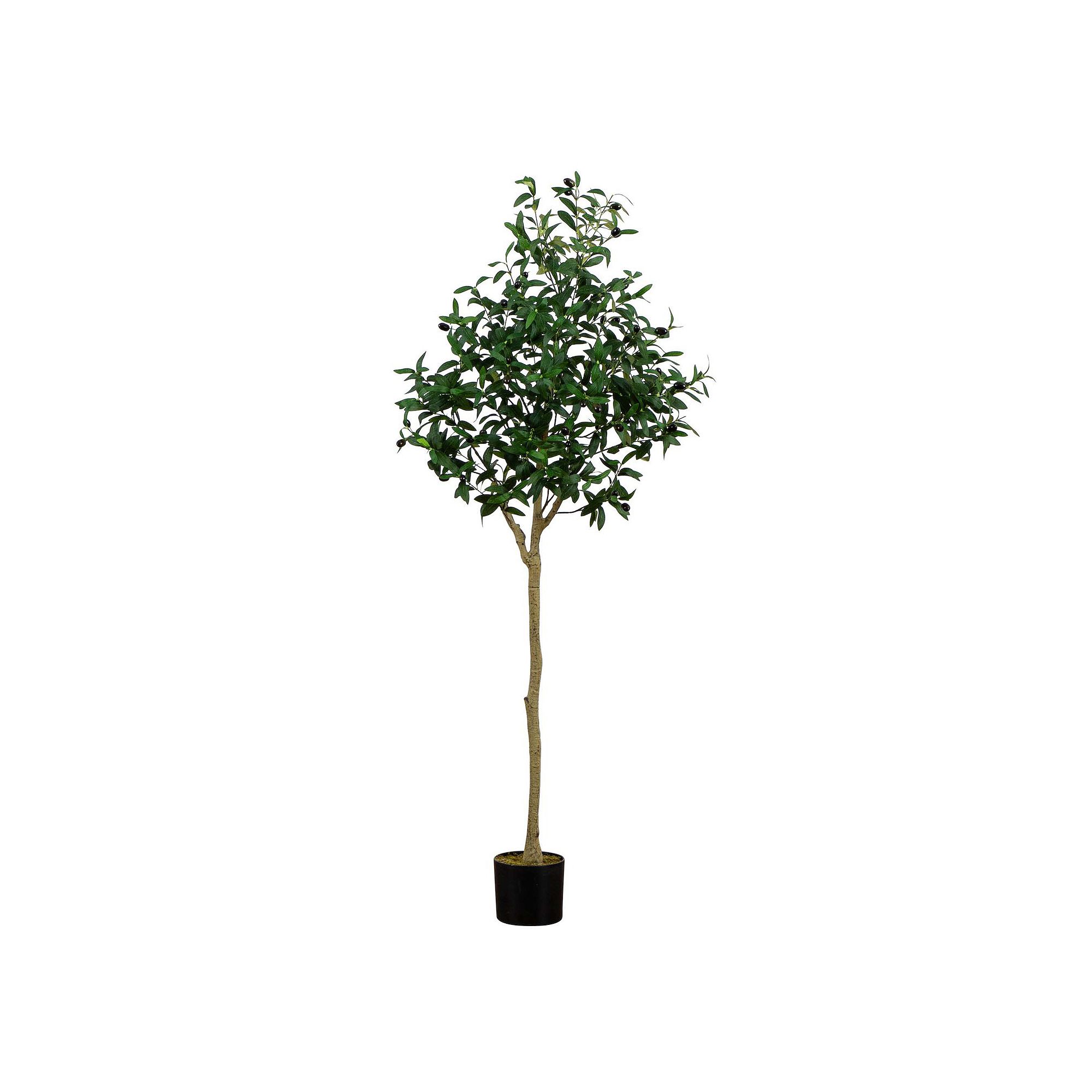 nearly natural 5-ft. Artificial Olive Tree Floor Decor, Green