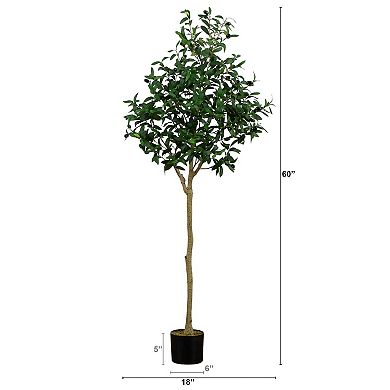 nearly natural 5-ft. Artificial Olive Tree Floor Decor