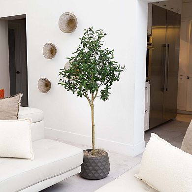 nearly natural 5-ft. Artificial Olive Tree Floor Decor