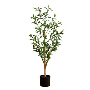 nearly natural 3-ft. Artificial Olive Tree with Natural Trunk Floor Decor