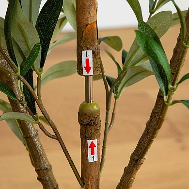 nearly natural 3-ft. Artificial Olive Tree with Natural Trunk Floor Decor