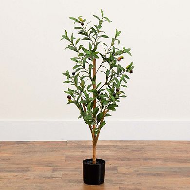 nearly natural 3-ft. Artificial Olive Tree with Natural Trunk Floor Decor
