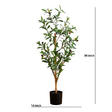 nearly natural 3-ft. Artificial Olive Tree with Natural Trunk Floor Decor
