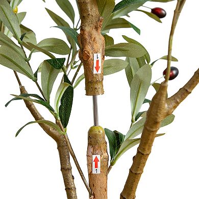 nearly natural 4-ft. Artificial Olive Tree with Natural Trunk Floor Decor