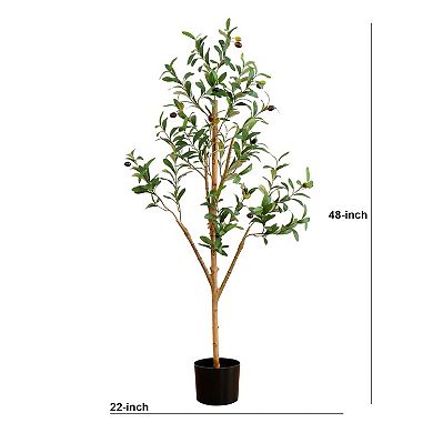 nearly natural 4-ft. Artificial Olive Tree with Natural Trunk Floor Decor
