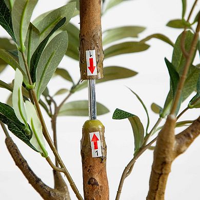 nearly natural 5-ft. Artificial Olive Tree with Natural Trunk Floor Decor
