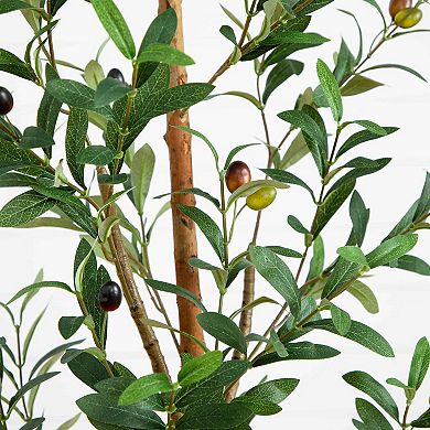 nearly natural 5-ft. Artificial Olive Tree with Natural Trunk Floor Decor