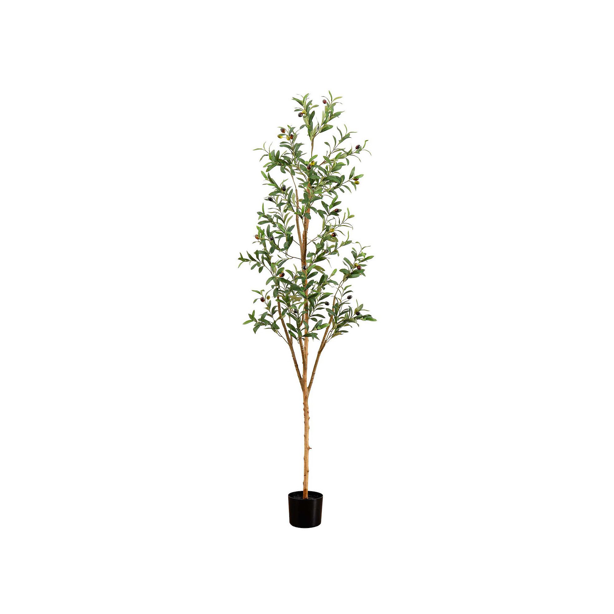 nearly natural 6-ft. Artificial Olive Tree with Natural Trunk Floor Decor, 