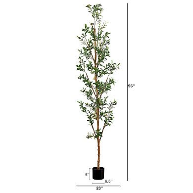 nearly natural 8-ft. Artificial Olive Tree with Natural Trunk Floor Decor