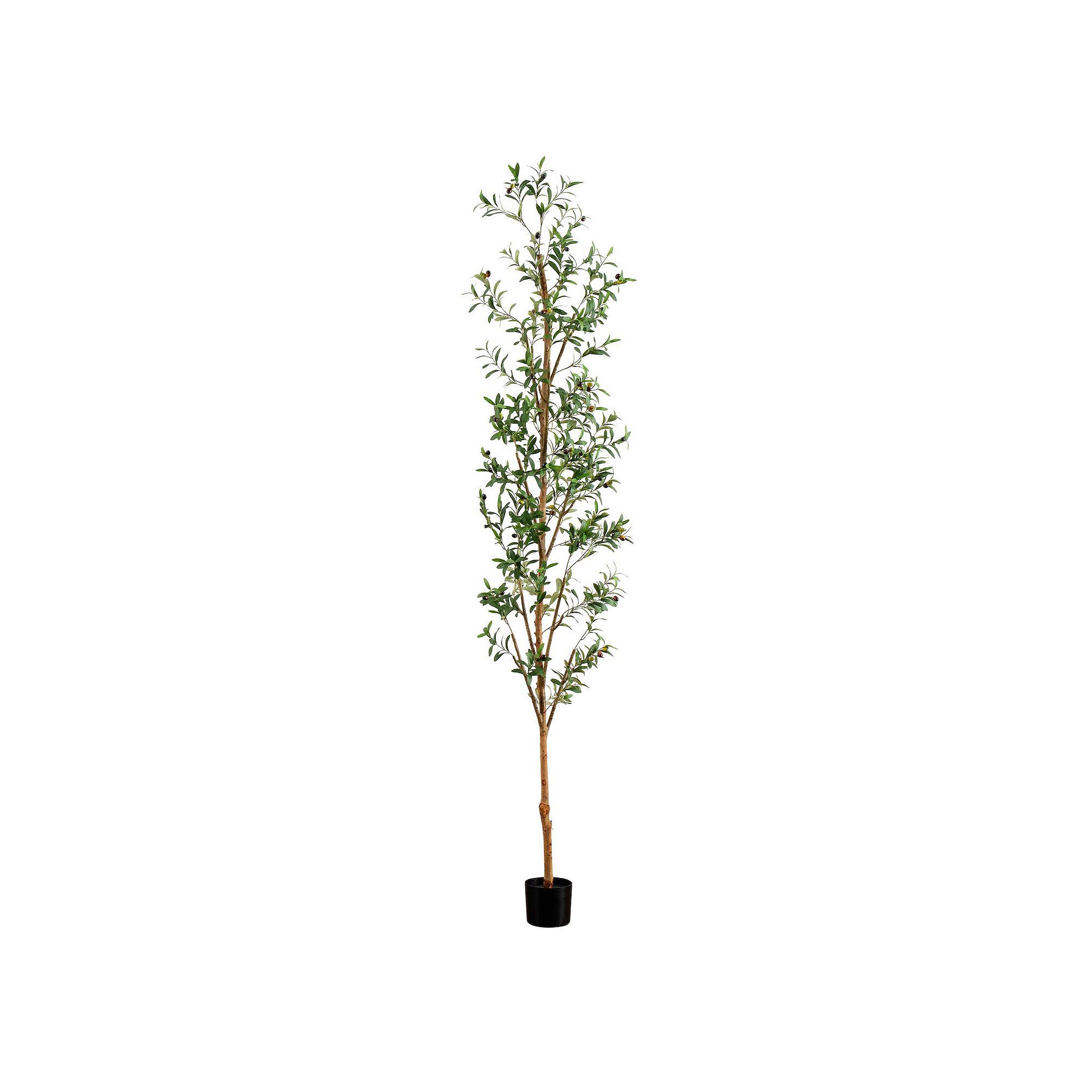 nearly natural 9-ft. Artificial Olive Tree with Natural Trunk Floor Decor, 