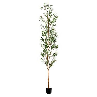 nearly natural 9-ft. Artificial Olive Tree with Natural Trunk Floor Decor