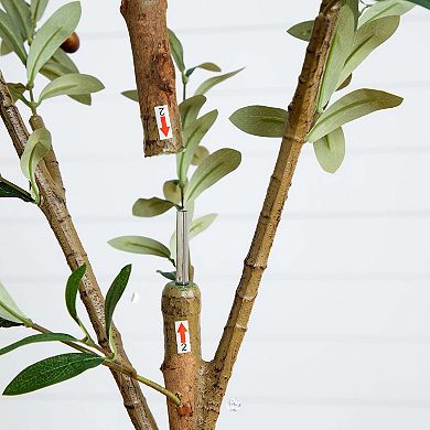 nearly natural 9-ft. Artificial Olive Tree with Natural Trunk Floor Decor
