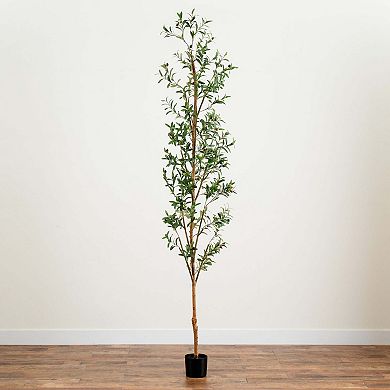 nearly natural 9-ft. Artificial Olive Tree with Natural Trunk Floor Decor