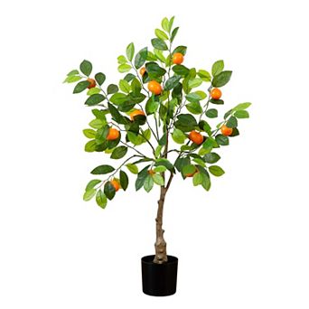 nearly natural 3-ft. Artificial Tangerine Tree Floor Decor