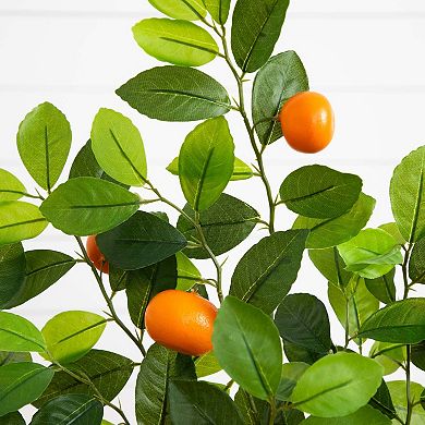 nearly natural 3-ft. Artificial Tangerine Tree Floor Decor