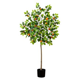 nearly natural 5-ft. Artificial Tangerine Tree Floor Decor
