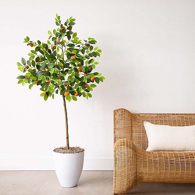 nearly natural 5-ft. Artificial Tangerine Tree Floor Decor