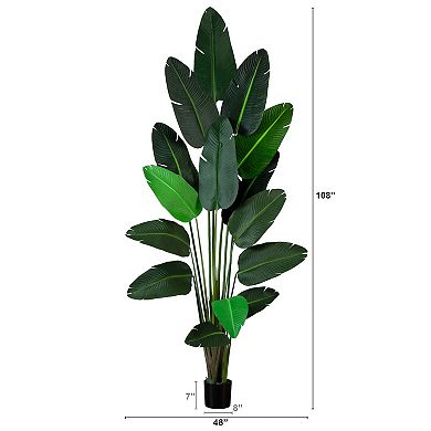 nearly natural 9-ft. Artificial Travelers Palm Tree Floor Decor