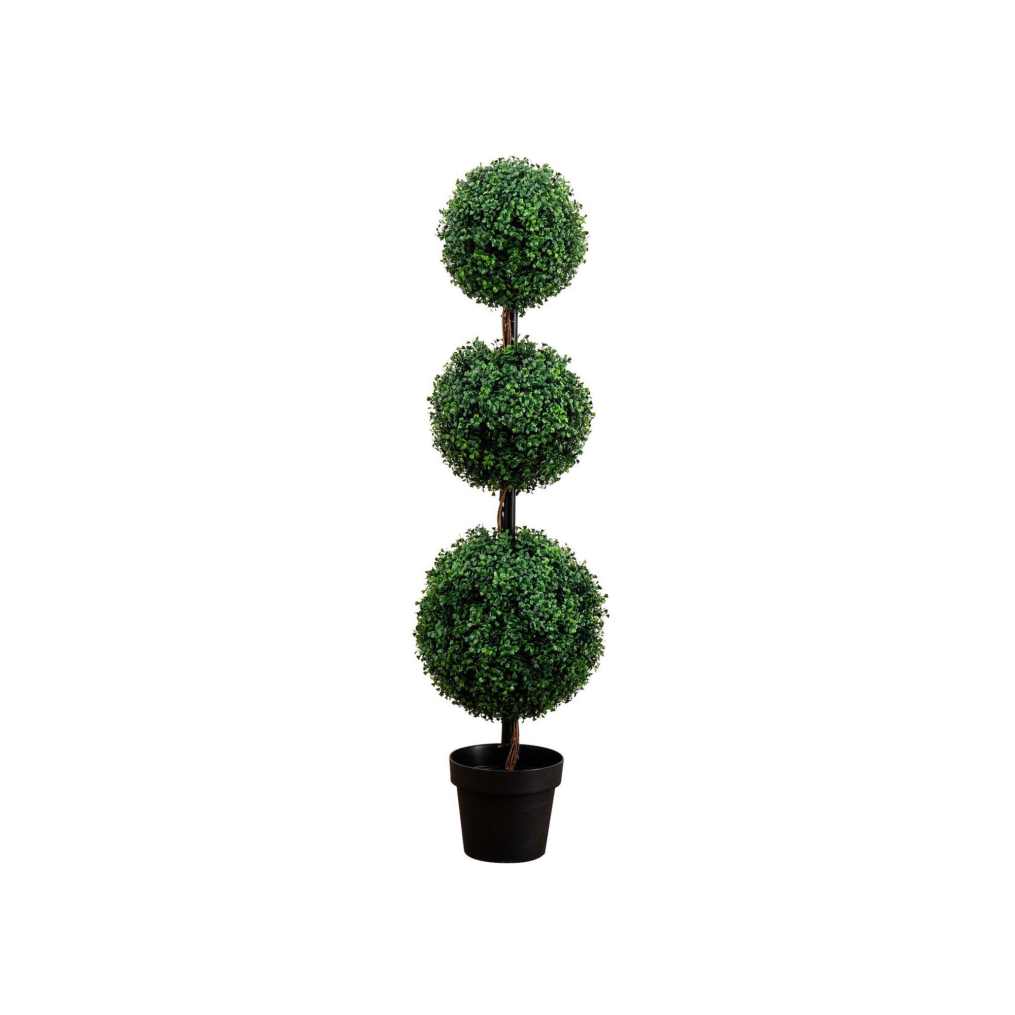 nearly natural 4-ft. Indoor / Outdoor Artificial Triple Ball Boxwood Topiar