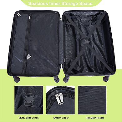 Luggage Sets 4-piece Suitcase With Spinner Wheels & Tsa Lock (16/20/24/28in)