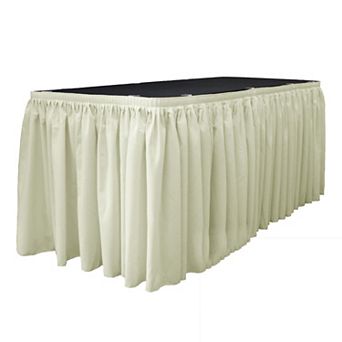 Polyester Poplin Table Skirt 17-foot By 29-inch Long With 10 L-clips