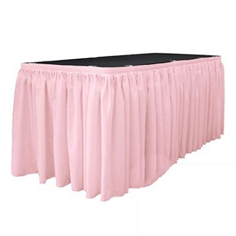 Polyester Poplin Table Skirt 17-foot By 29-inch Long With 10 L-clips