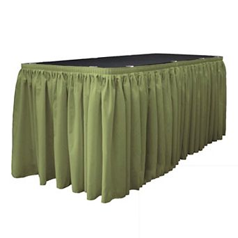 Polyester Poplin Table Skirt 17-foot By 29-inch Long With 10 L-clips
