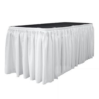 Polyester Poplin Table Skirt 17-foot By 29-inch Long With 10 L-clips