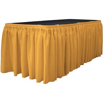 Pleated Banquet Table Skirt with Table Clips, Polyester Table Cover for Wedding Reception