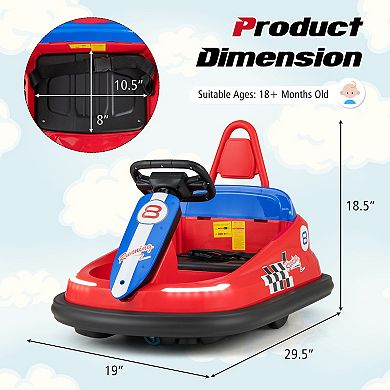 6v Kids Ride-on Bumper Car With 360° Spinning And Dual Motors
