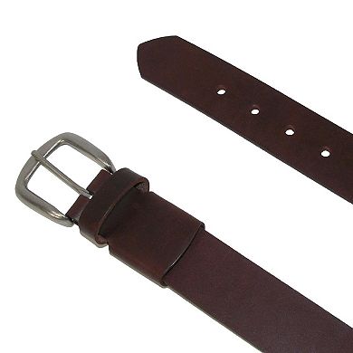 Boston Leather Men's Leather Stretch Belt With Hidden Elastic