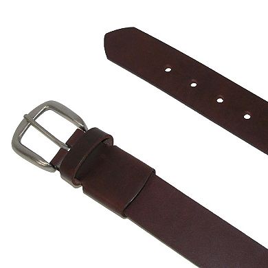 Boston Leather Men's Big & Tall Leather Stretch Belt with Hidden Elastic