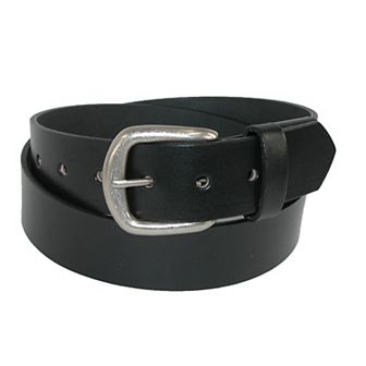 Boston Leather Men's Leather Stretch Belt With Hidden Elastic