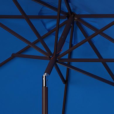 Safavieh UV Resistant Zimmerman 9 Ft. Crank Push Button Tilt Umbrella